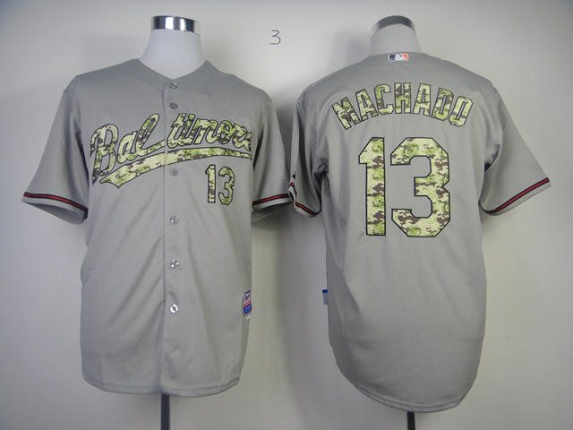 Men Baltimore Orioles #13 Machado Grey Camo MLB Jerseys